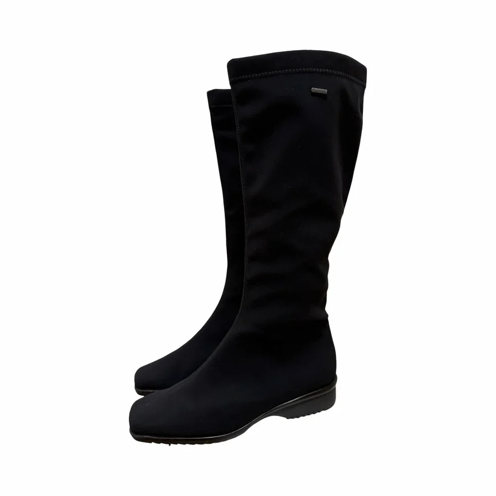 Ara Womens Paula‎ Tall Waterproof Neoprene GoreTex Boots Size 4.5 Black Winter